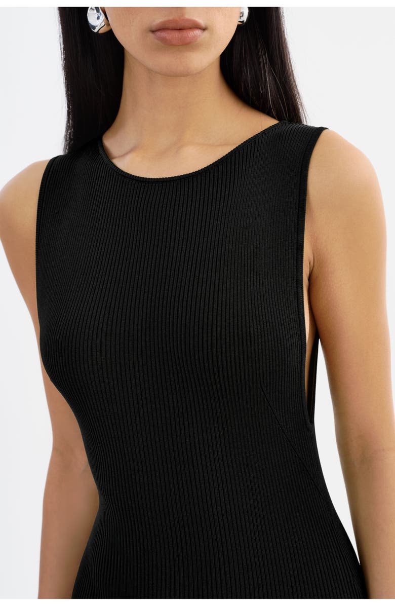 LAMARQUE GIOVANNA | Rib Knit Maxi Dress, Main, color, Black