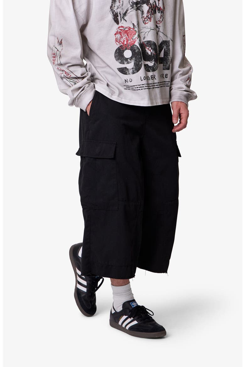 Extra Long Cargo Shorts, Alternate, color, BLACK