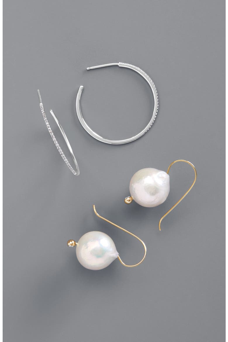 Ella Diamond Hoop Earrings (Nordstrom Exclusive), Alternate, color, WHITE GOLD