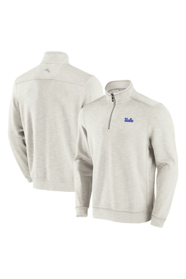Men's Tommy Bahama Cream UCLA Bruins Tobago Bay Half-Zip Tri-Blend Top, Alternate, color, Cream