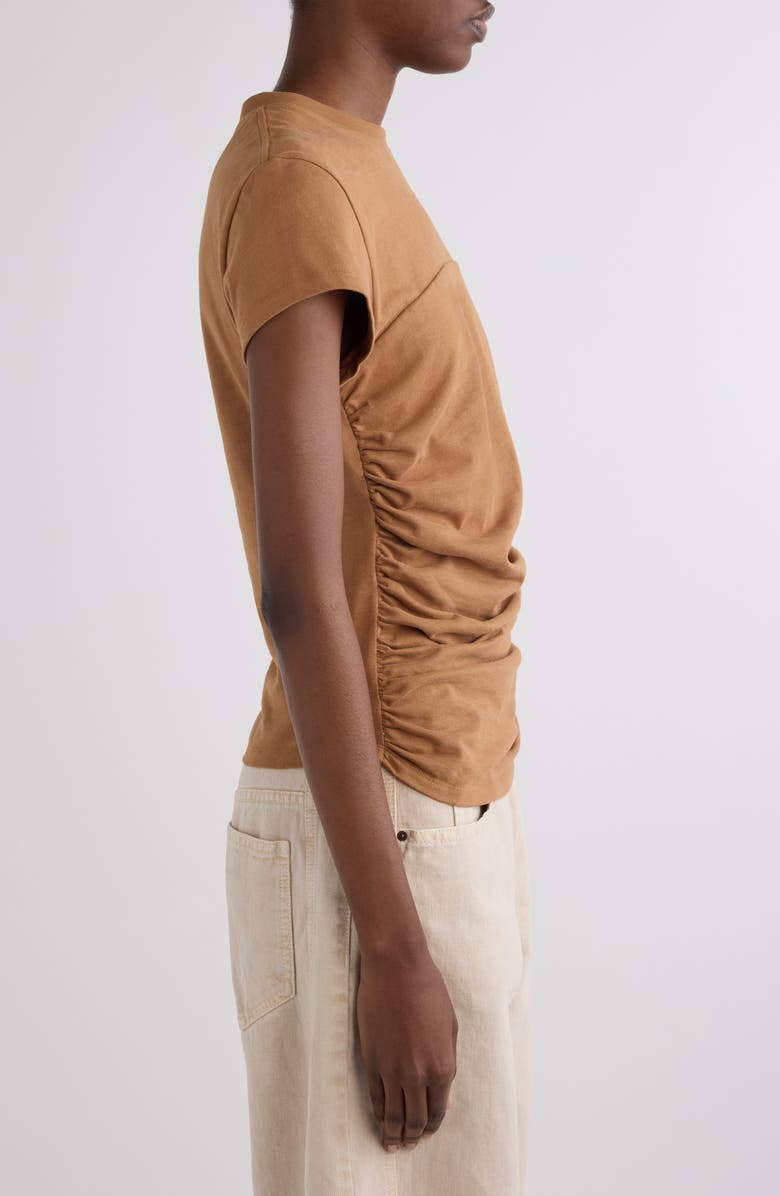 Isabel Marant Maelie Ruched T-Shirt, Alternate, color, Caramel