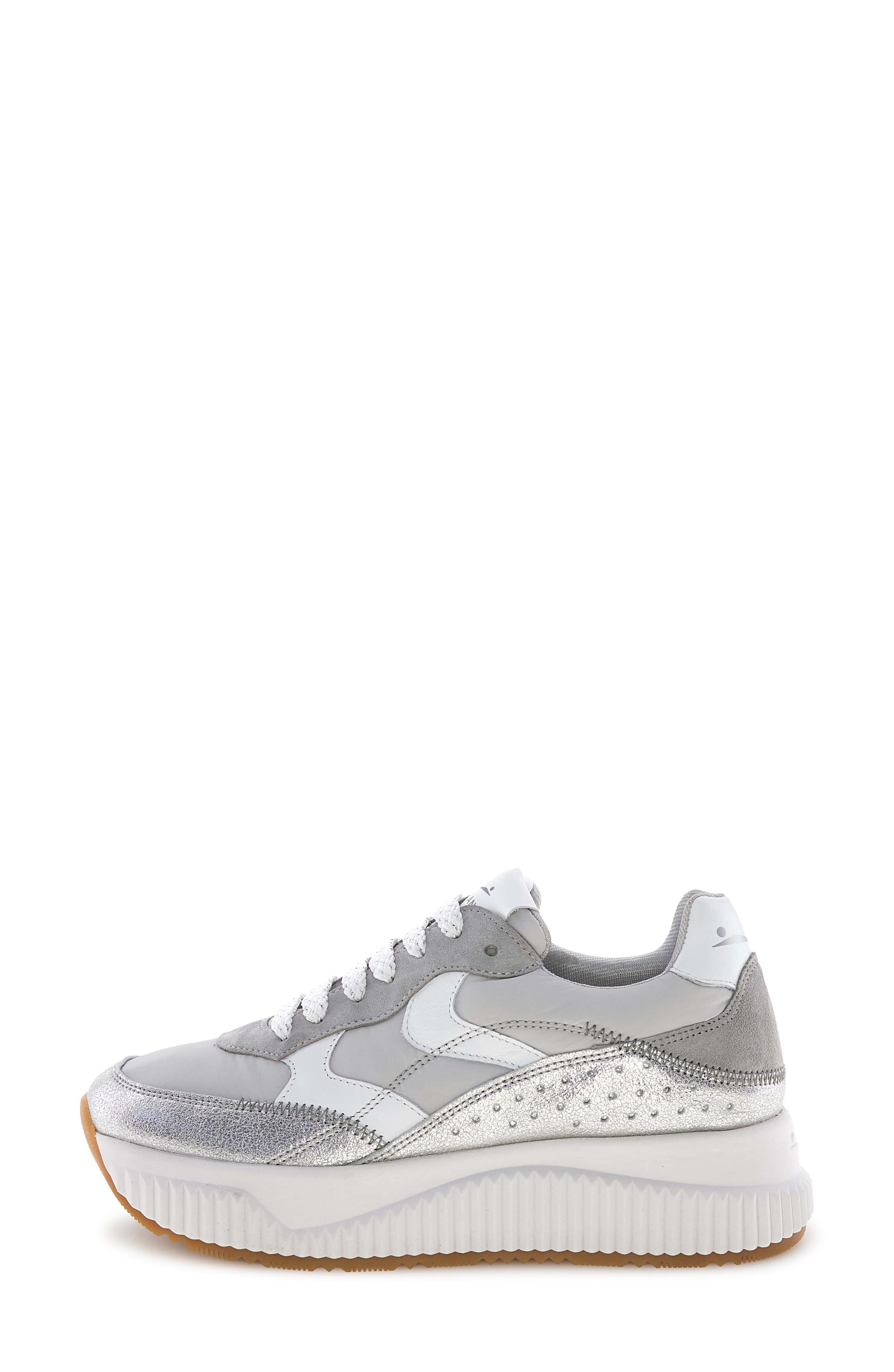 Voile Blanche Lana Fresh Metallic Sneaker, Alternate, color, Silver Grey