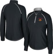 COLOSSEUM Women's Colosseum Black Iowa State Cyclones Bikram Raglan Quarter-Zip Top