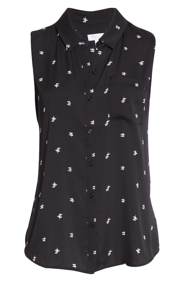 Nordstrom Signature Sleeveless Stretch Silk Shirt, Alternate, color, 