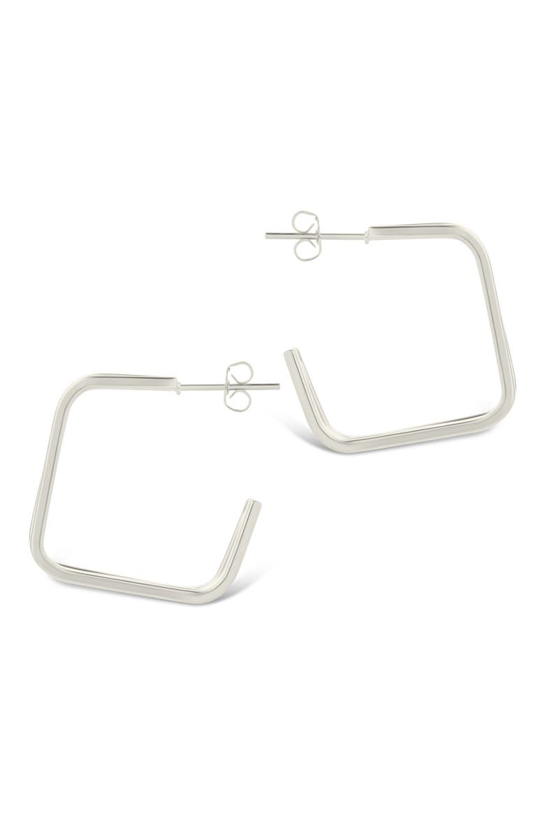 Davina Square Triple Hoop Earrings, Alternate, color, SILVER