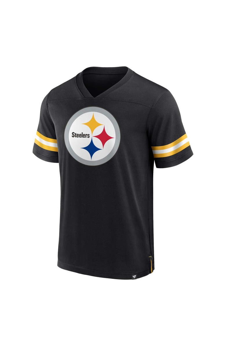 FANATICS Men's Fanatics Branded Black Pittsburgh Steelers Jersey Tackle V-Neck T-Shirt, Alternate, color, Black