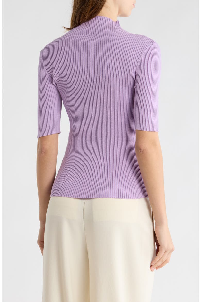 Claudia Mock Neck Short Sleeve Sweater, Alternate, color, SCENTED LAVENDER