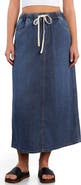 HINT OF BLU Effortless Denim Drawstring Maxi Skirt