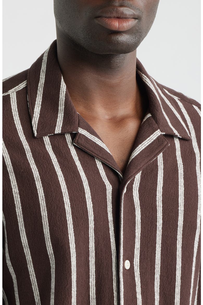 Seaport Terry Camp Shirt, Alternate, color, COFFEE BEAN
