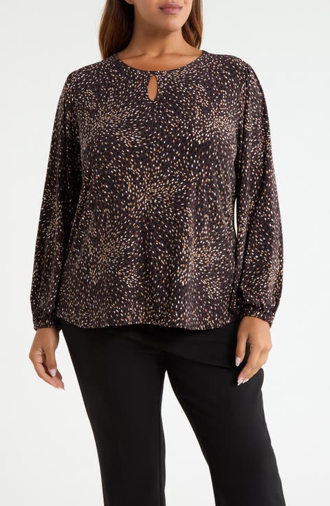 Dot Print Keyhole Top