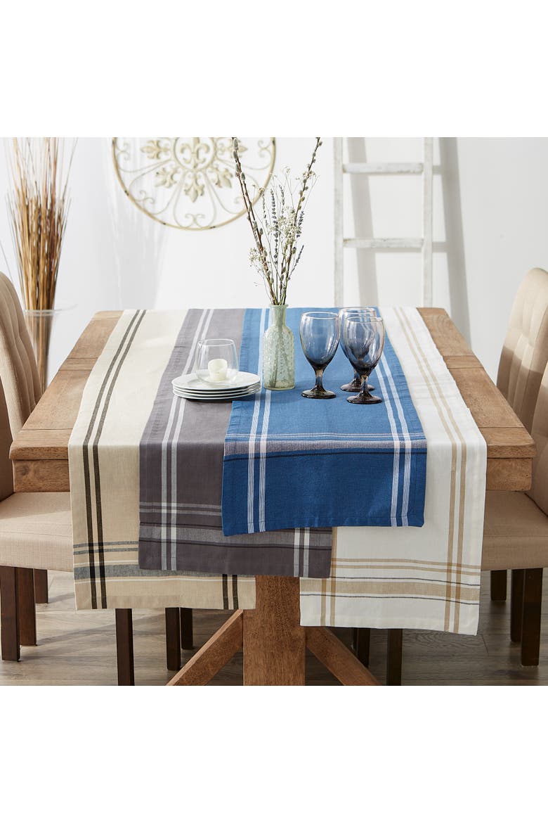 French Stripe Table Runner, Alternate, color, Grey
