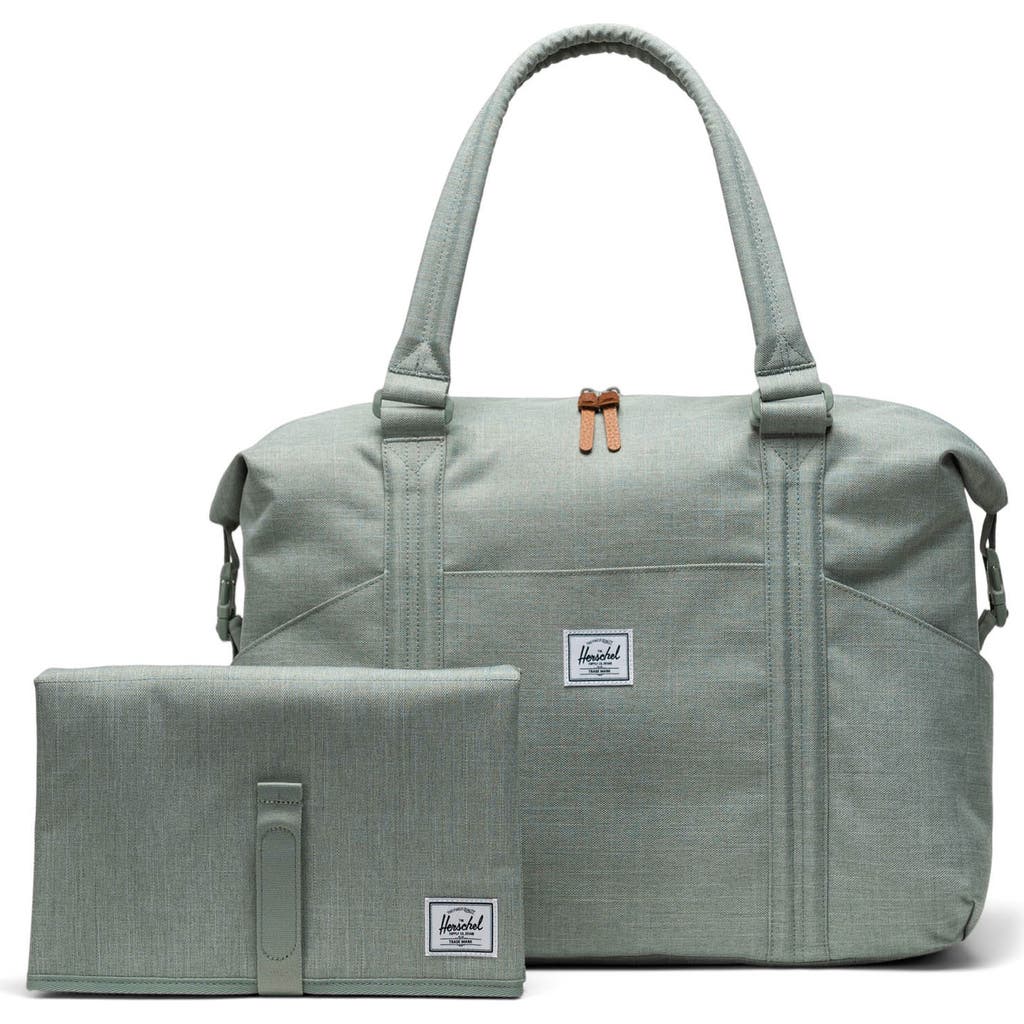 Shop Herschel Supply Co . Strand 24-liter Duffle Diaper Bag In Iceberg Green Crosshatch