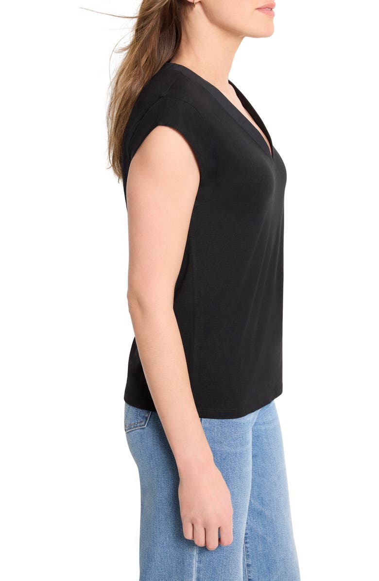 NZT by NIC+ZOE Cap Sleeve V-Neck Top, Alternate, color, Black Onyx