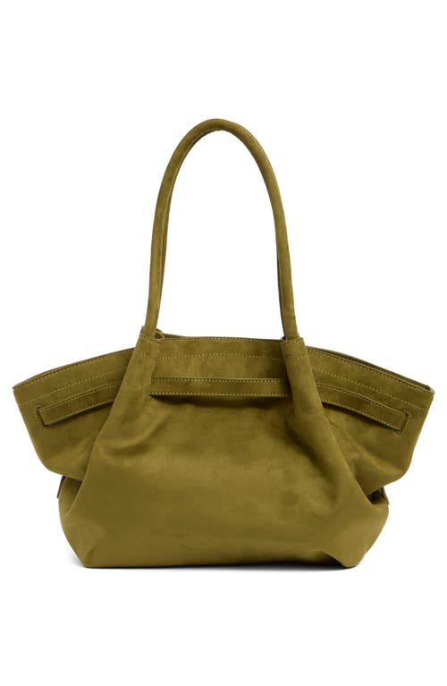 Jw Pei Medium Hana Faux Suede Tote In Dark Olive