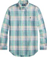 Polo Ralph Lauren Classic Fit Plaid Linen Button-Down Shirt