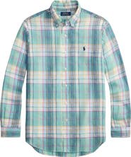 Polo Ralph Lauren Classic Fit Plaid Linen Button-Down Shirt