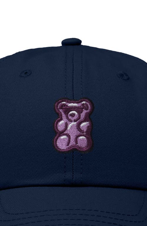 Dalix Purple Gummy Embroidered Cap In Navy Blue