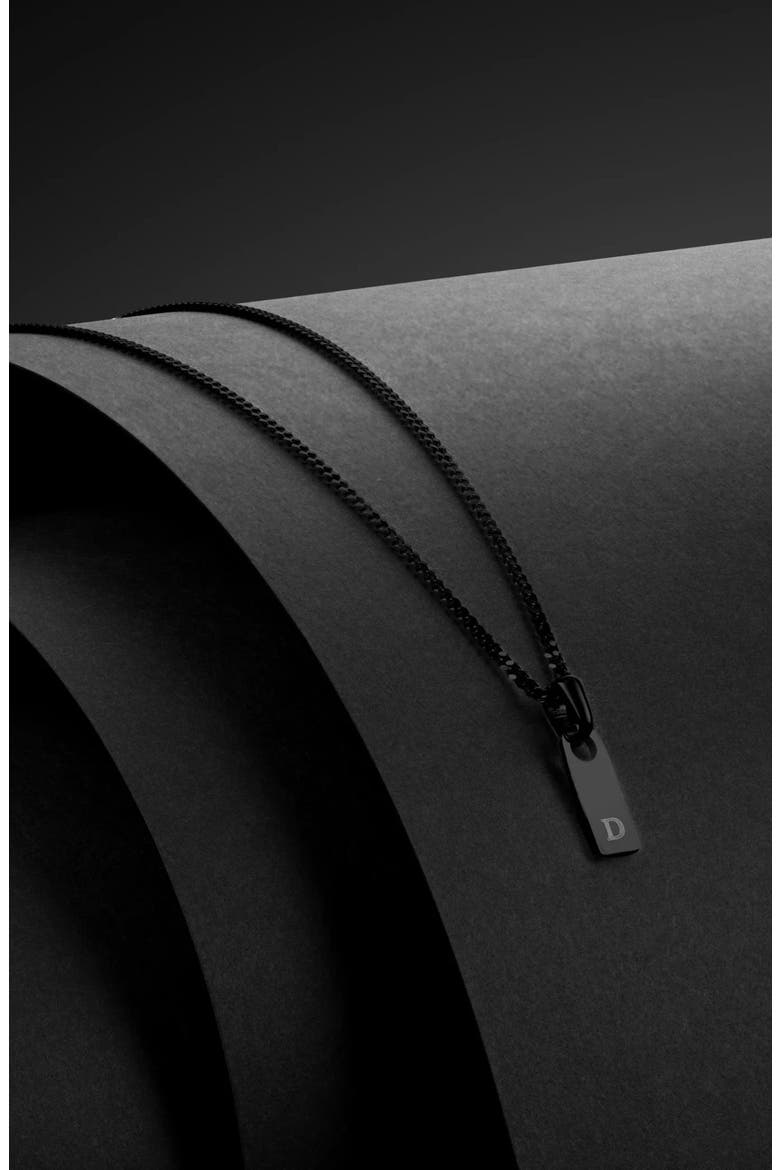Initial Tag Necklace, Alternate, color, BLACK - M