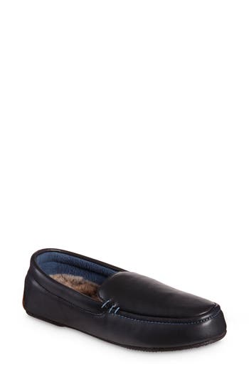 Isotoner Vivienne Faux Fur Lined Loafer In Black