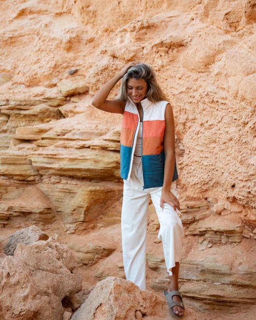 Nani Colorblock Vest In Brown