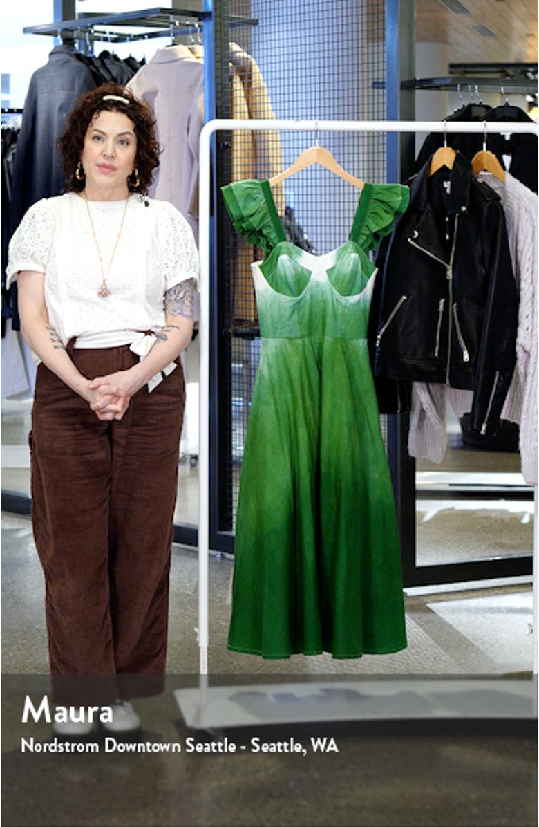 Binsa Ombré Ruffle Cotton Midi Dress, sales video thumbnail