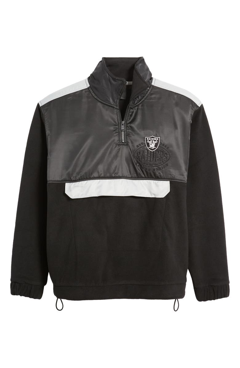 BOSS x NFL Fumble Mixed Media Quarter Zip Pullover, Alternate, color,