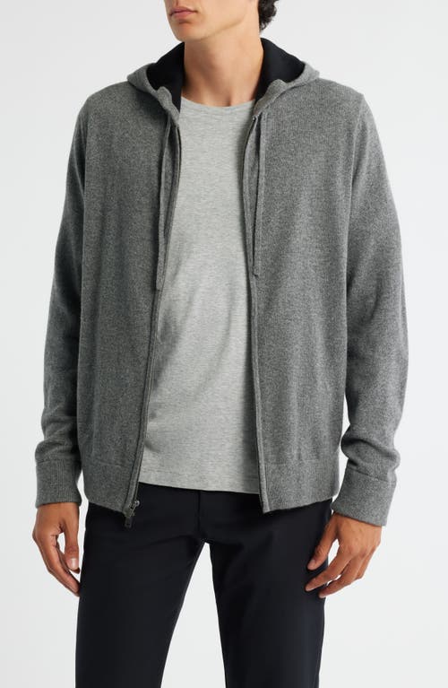 Vince Cashmere Zip Hoodie Sweater In Gray