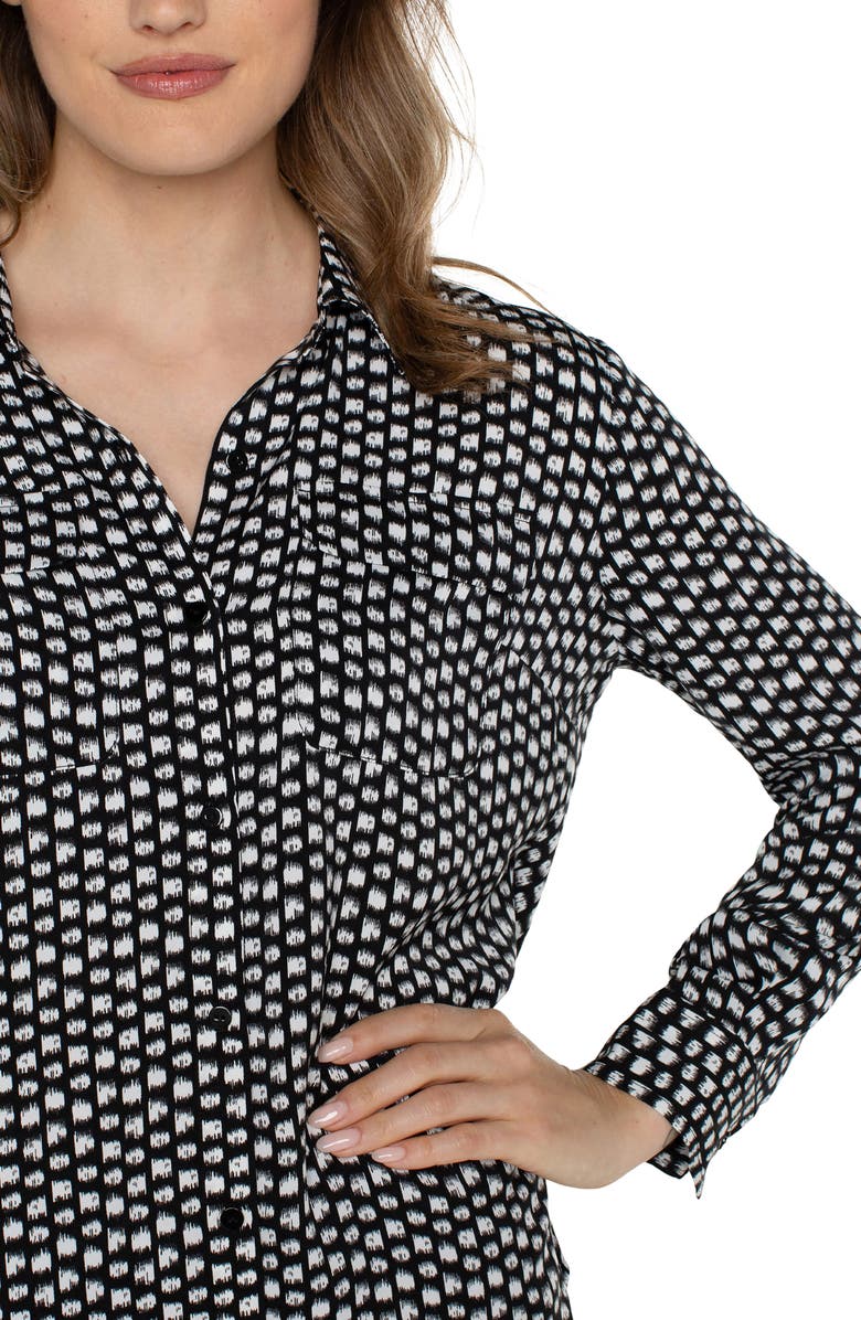 Liverpool Los Angeles Dot Print Button-Up Shirt, Alternate, color,