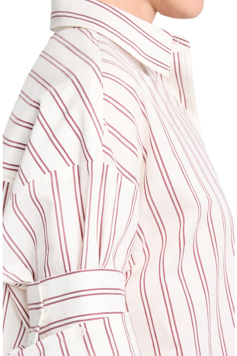 Next Stripe Cotton & Silk Button-Up Shirt, Alternate, color, WHITE / WINE