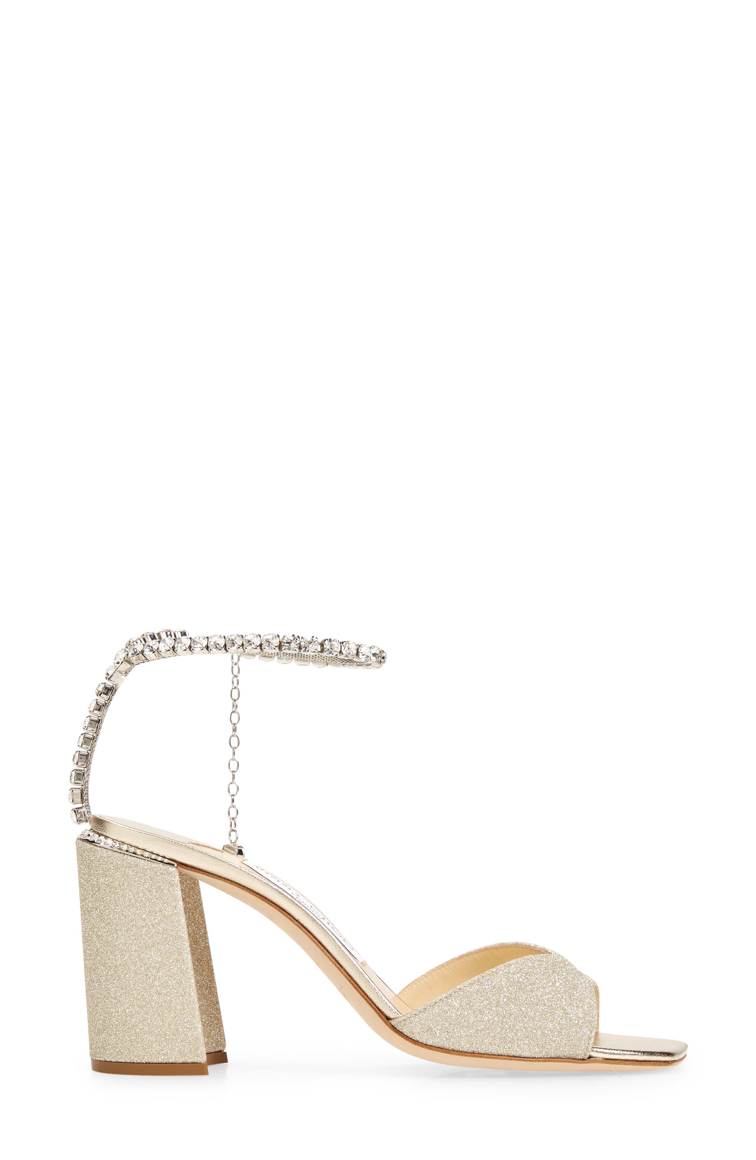 Jimmy Choo Saeda Crystal Ankle Strap Sandal, Alternate, color, 