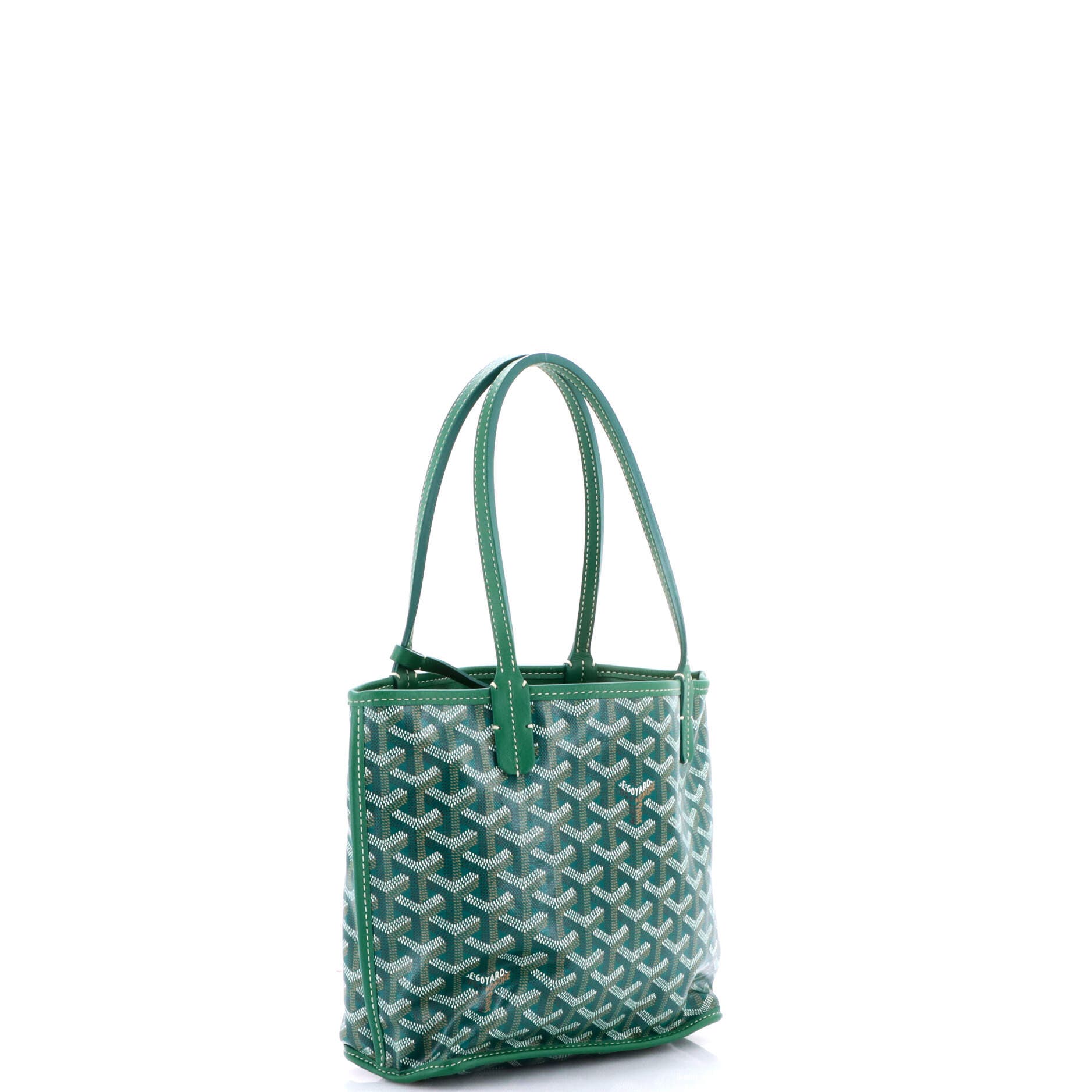 Pre-Owned Goyard Anjou Reversible Tote Coated Canvas Mini, Alternate, color, Green