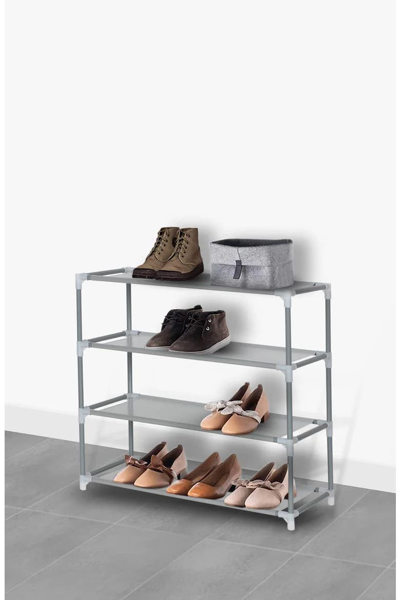 4-Tier Shoe Rack, Alternate, color, GREY