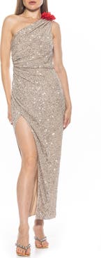 Alexia Admor Alessi Sequin One-Shoulder Gown