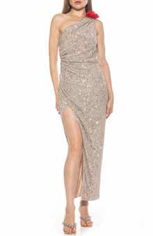 Alexia Admor Alessi Sequin One-Shoulder Gown