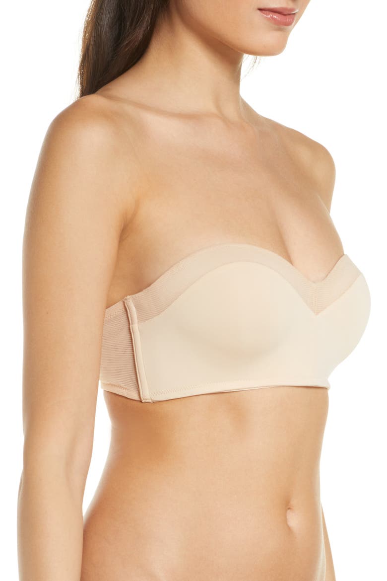 The No-Wire Strapless Bra, Alternate, color, TOASTED ALMOND