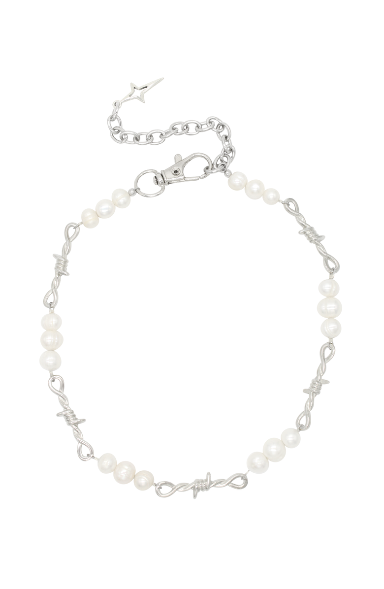 Velvet Luna Freshwater Pearl Wire Choker, Main, color, White