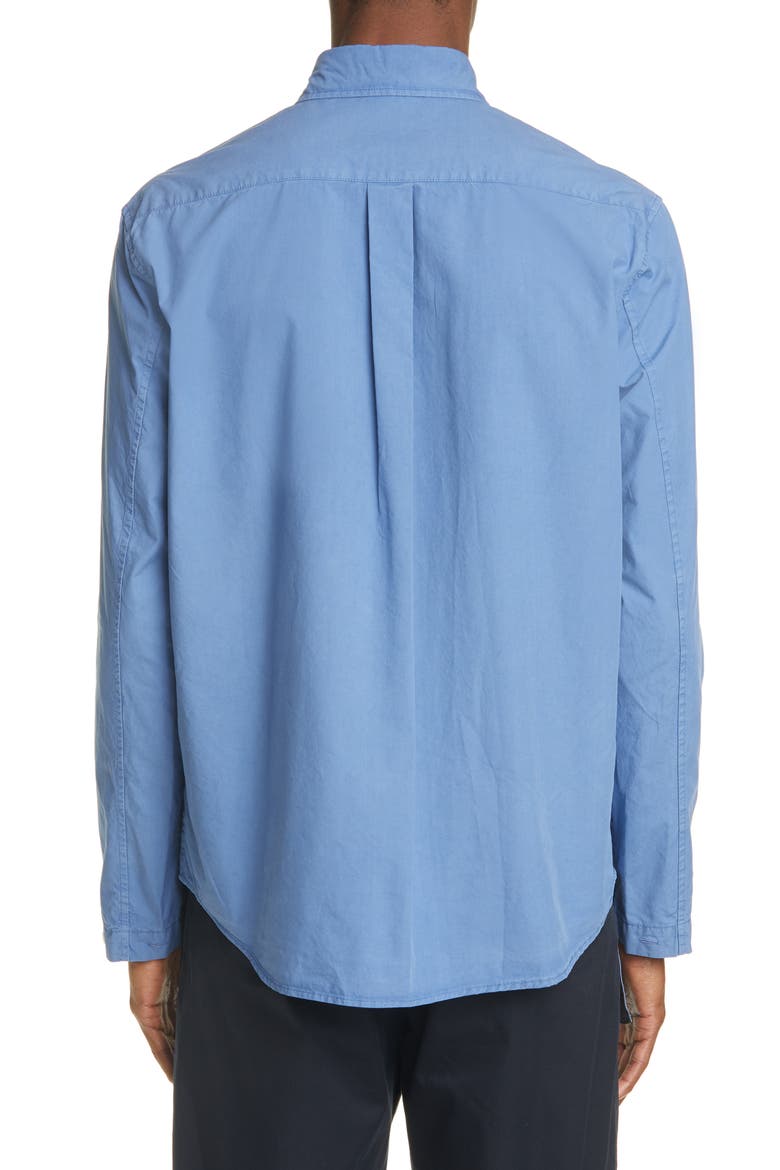Button-Up Cotton Work Shirt, Alternate, color, BLUE ACID