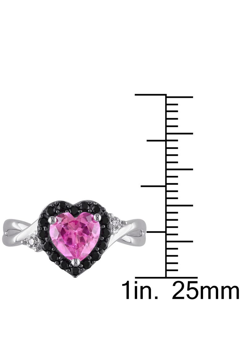 Created Sapphire, Spinel & Diamond Heart Ring, Alternate, color, Lab-Created Sapphire