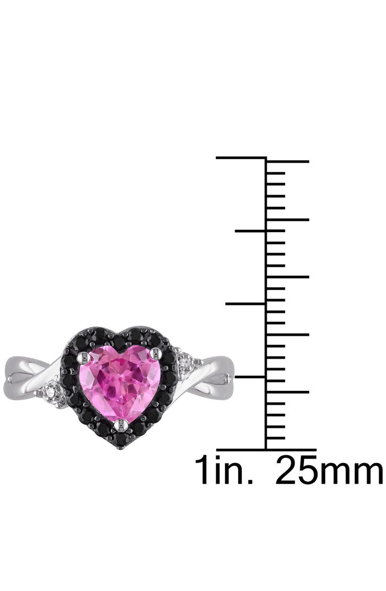 Julianna B. Created Sapphire, Spinel & Diamond Heart Ring, Alternate, color, Lab-Created Sapphire