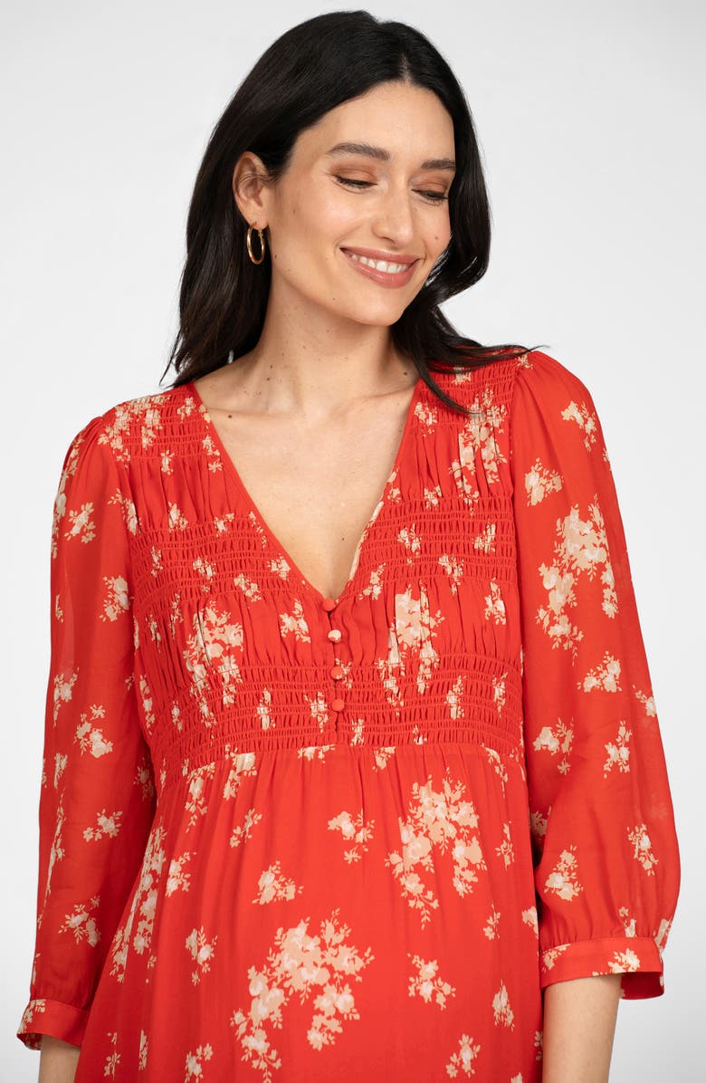 Seraphine Shirred Maxi Maternity Dress, Alternate, color, 