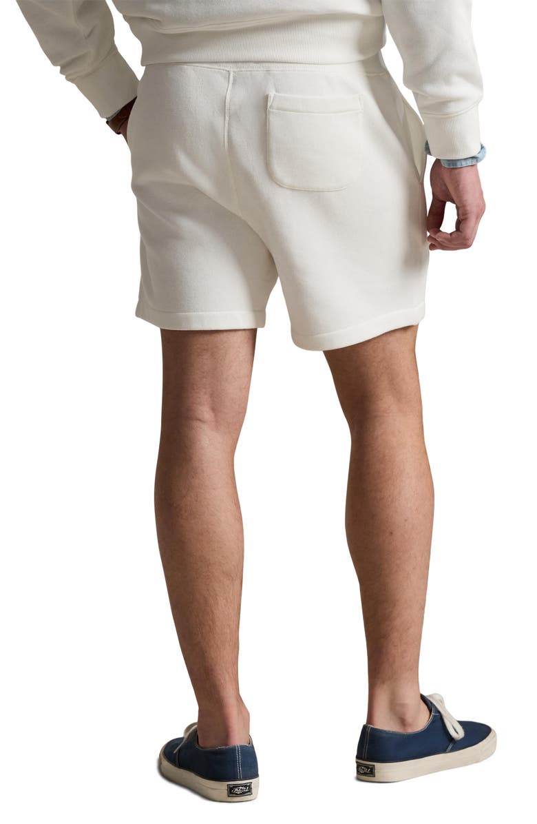 Polo Ralph Lauren Relaxed Fit 6-Inch Fleece Drawstring Shorts, Alternate, color, White