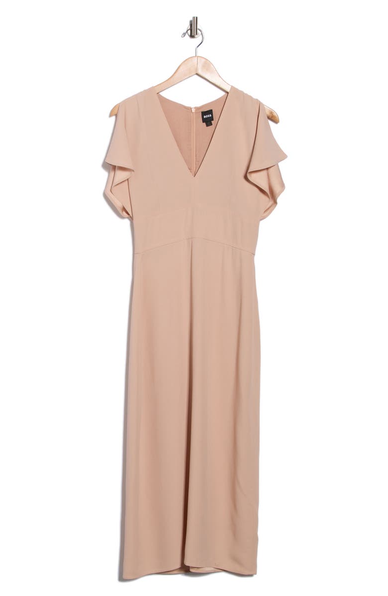 BOSS Dawinga Flutter Maxi Dress, Alternate, color, Light/ Pastel Brown