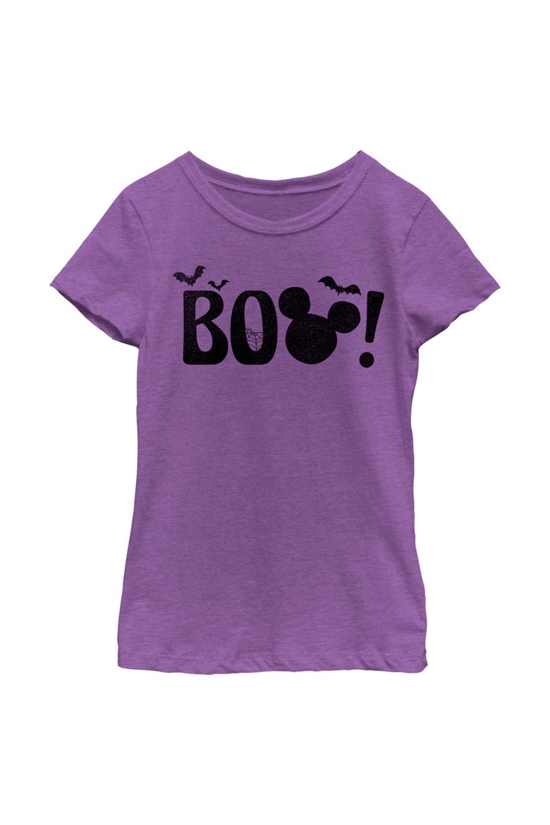 Girl's Mickey & Friends Halloween BOO  Graphic T-Shirt, Main, color, Purple Berry