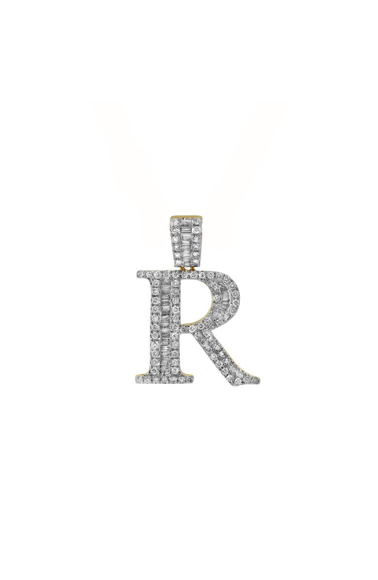 LuvMyJewelry R Initial Diamond Pendant 10K Yellow Gold - 0.86 Carats, Alternate, color, 