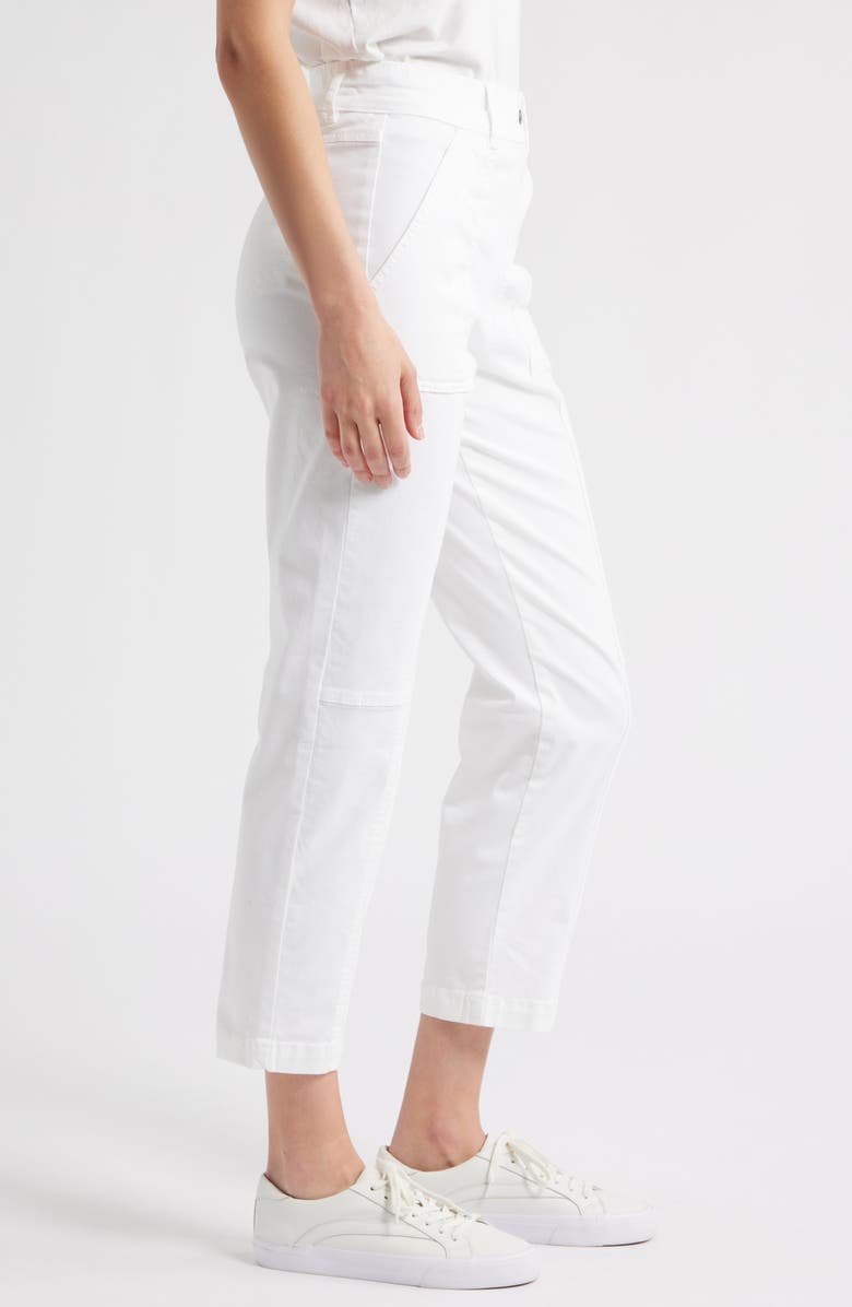 Hue Stretch Twill Utility Pants, Alternate, color, White