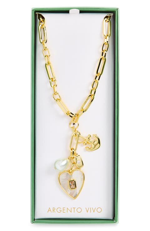 Mother of Pearl Chunky Charm Necklace