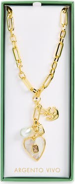 ARGENTO VIVO Mother of Pearl Chunky Charm Necklace