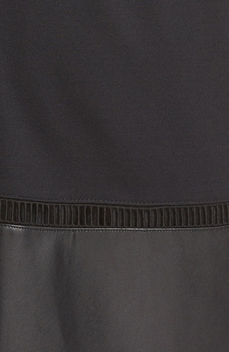 Laundry by Shelli Segal Ponte & Faux Leather Dress, Alternate, color,