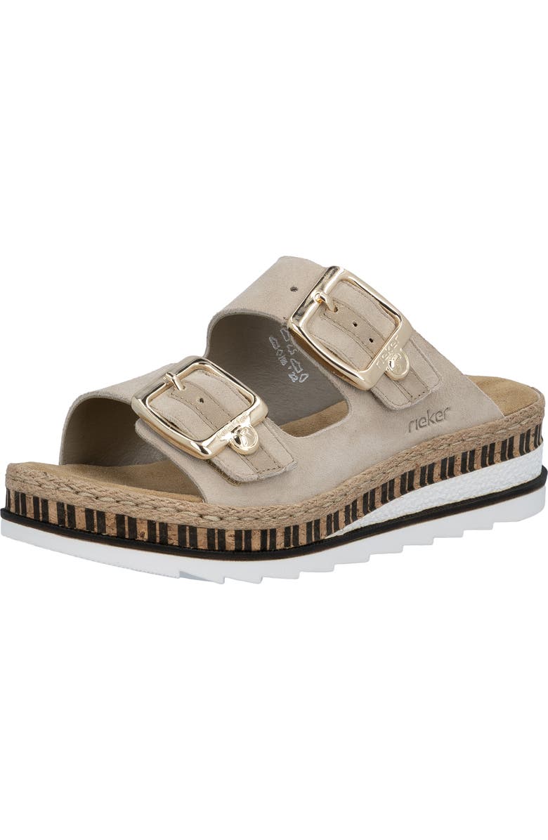 Rieker Regina 55 Slide Sandal, Main, color, Iceberg/ Beige