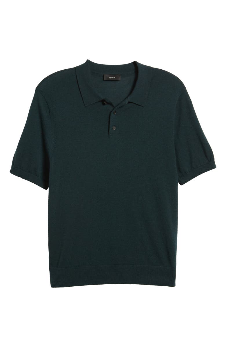 Vince Short Sleeve Merino Wool Polo Sweater, Alternate, color,